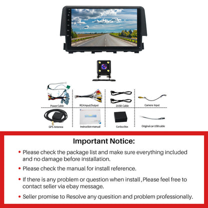 Android 13 Car Stereo for Honda Civic 2016-2020 – 9 Inch Touch Screen with CarPlay, Android Auto, 2+32G, 4-LED Backup Camera