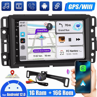 Android 13 Car Stereo for GMC/Chevrolet Silverado 1500 Yukon Sierra Acadia (2009–2012) – 7" Touchscreen, Wireless CarPlay & Android Auto, 2+32GB, 8-LED Backup Camera, GPS, Bluetooth