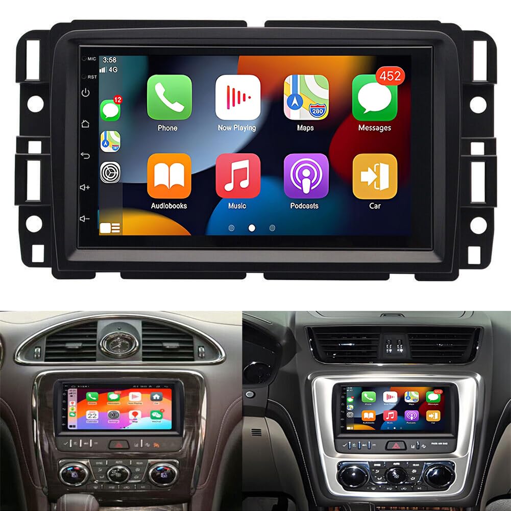 Android 14 Car Stereo for Chevrolet Traverse 2013–2017 – 7" Touchscreen with Wireless CarPlay & Android Auto, 2+32GB, AHD Backup Camera & Microphone (GMC-Style Rounded Frame)