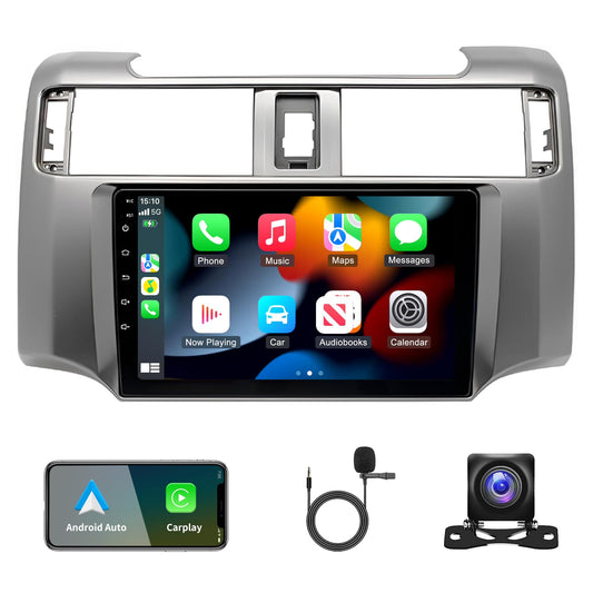 Car Navigation Player for Carplay/Android Auto 9 Inch Touch Screen Android 13 Automobile Music Player Bluetooth GPS Navigation Car Player Radio Compatible for Toyota 4Runner 2009-2019