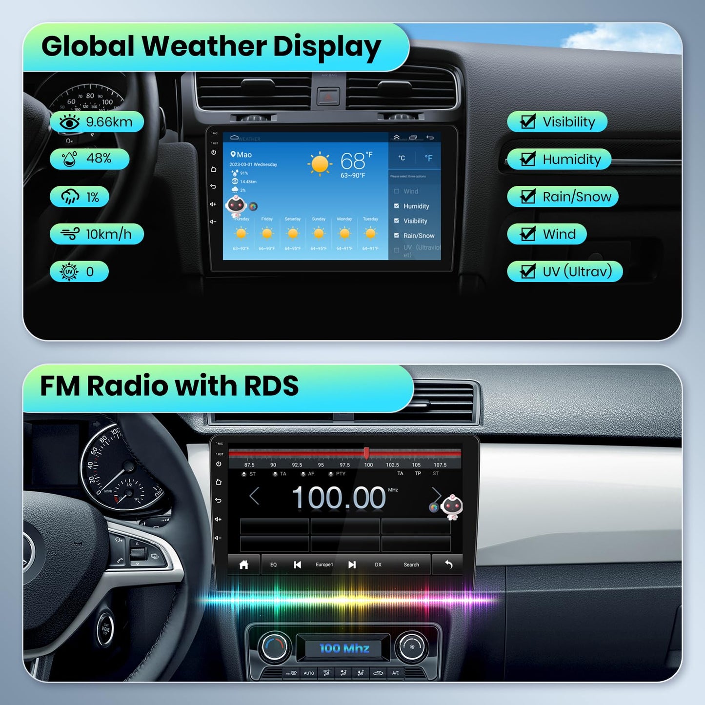 10.1" Android 13 Car Stereo for Chevy Express Van 2008–2011 – Wireless CarPlay, Android Auto, GPS Navigation, AHD Camera, 2+32GB