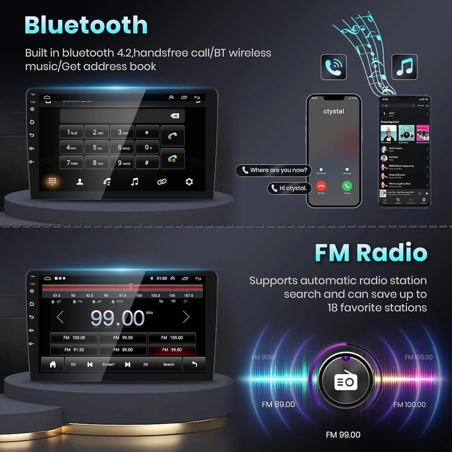 10Inch Car Stereo Radio Car-play GPS Navi Compatible for F150/F250 2004-2014 Android 13
