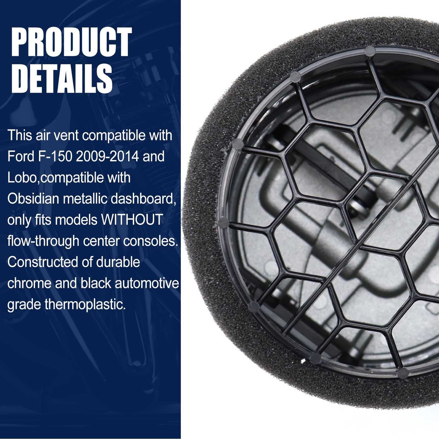 AC Heater Air Outlet Dashboard Vent Louvre 9L3Z19893CA Compatible for 2009-2014 Ford F150
