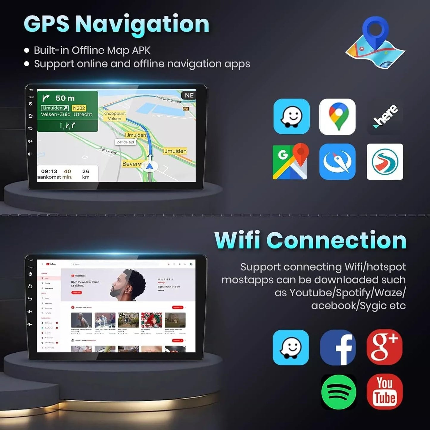 10Inch Car Stereo Radio Car-play GPS Navi Compatible for F150/F250 2004-2014 Android 13