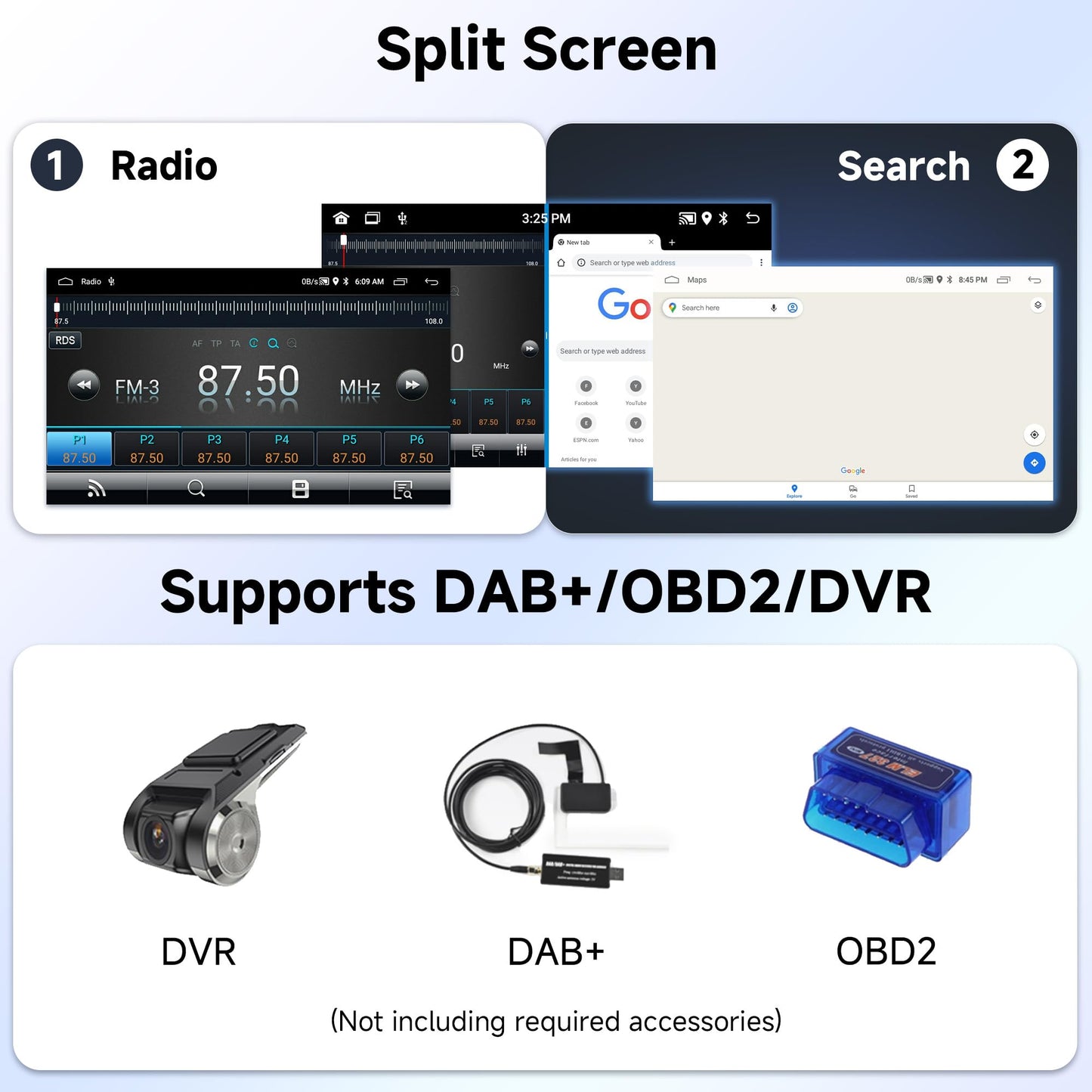 Android 13 Car Stereo for Ford Transit (Universal Model) – 7" Touchscreen with Built-in Wireless CarPlay & Android Auto, 4+64GB, AHD Rear Camera & Microphone