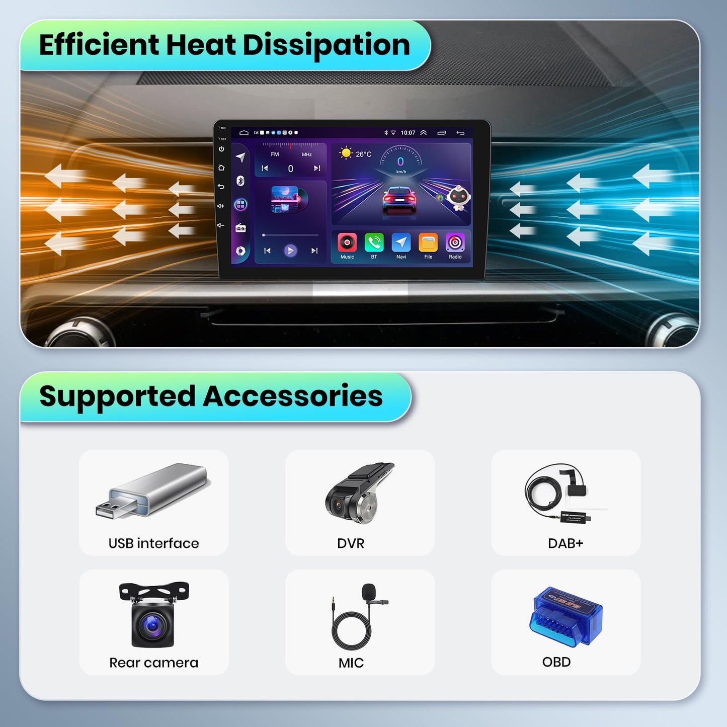 10.1" Android 13 Car Stereo for Chevy Express Van 2008–2011 – Wireless CarPlay, Android Auto, GPS Navigation, AHD Camera, 2+32GB