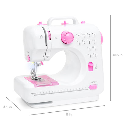 Portable Sewing Machine – Lightweight, 12 Built-in Stitches, 2-Speed with Foot Pedal, Built-in Light & Storage Drawer