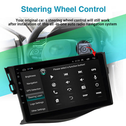 Android 13 Car Stereo for Toyota RAV4 2007–2012 – 9" Touchscreen with Wireless CarPlay & Android Auto, 2+32GB, Long License Plate Backup Camera