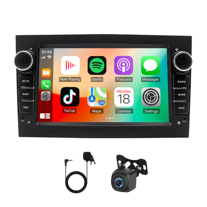Android 13 Car Stereo for Opel/Vauxhall Astra Corsa (6-Button, Black) – 7" Touchscreen with Built-in Wireless CarPlay & Android Auto, 2+32GB, AHD Backup Camera & Microphone