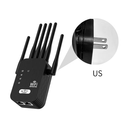 Wi-Fi 6 Extender/Repeater Dualband-WLAN-Verstärker mit 6 Antennen, 1200 Mbit/s, WLAN-Signalverstärker für Heimbüro, kompatibel mit Wi-Fi 6, Plug-and-Play-Einrichtung